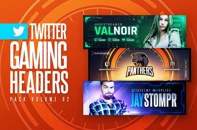 Gaming Twitter Headers Kit (PSD)