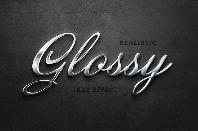 Glossy Metallic Text Effect (PSD)
