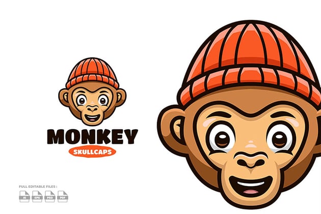 Monkey Logo Clothing Brand (AI, EPS, JPG, PDF, PNG, PSD)