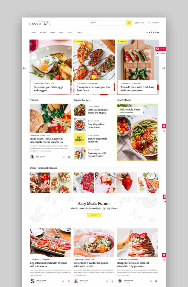 EasyMeals - Tema de WordPress para blogs de recetas de cocina