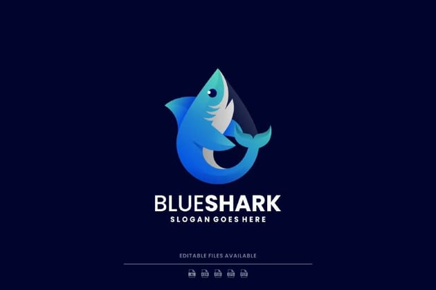 Blue Shark Gradient Logo