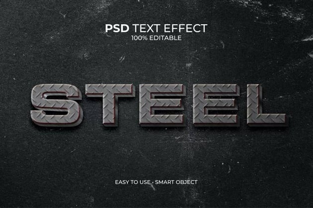 Steel Metal Text Effect