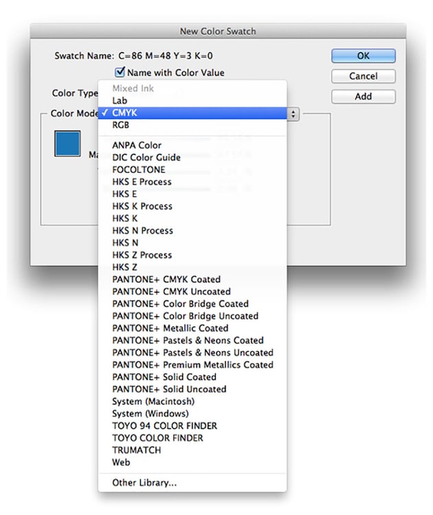 Moodboard Color Swatches InDesign Tutorial CMYK color mode
