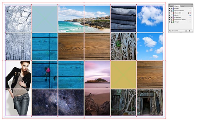 Colour Palette Mood Board InDesign Tutorial white grid lines and border