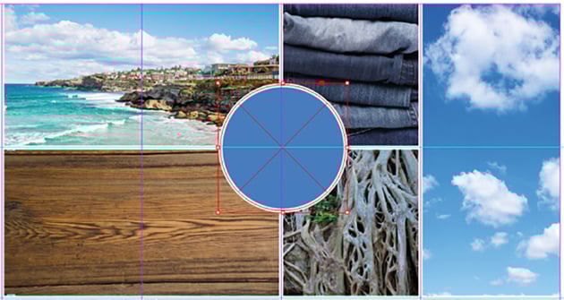 How to Make a Mood Board on InDesign Tutorial blue circle