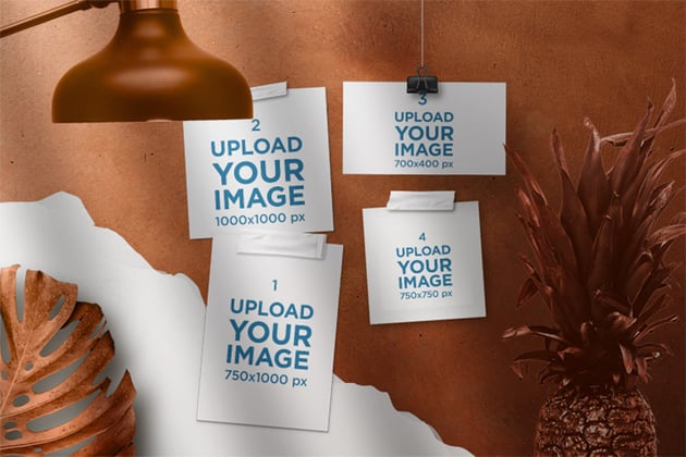 Best Photo Collage Maker Online With Copper Colored Ornaments