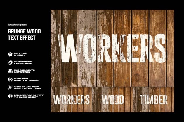 Grunge Wood Text Effect