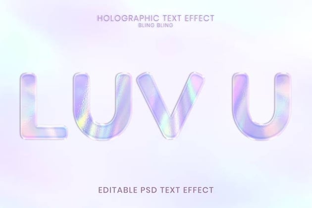 Pastel Holographic Text Effect
