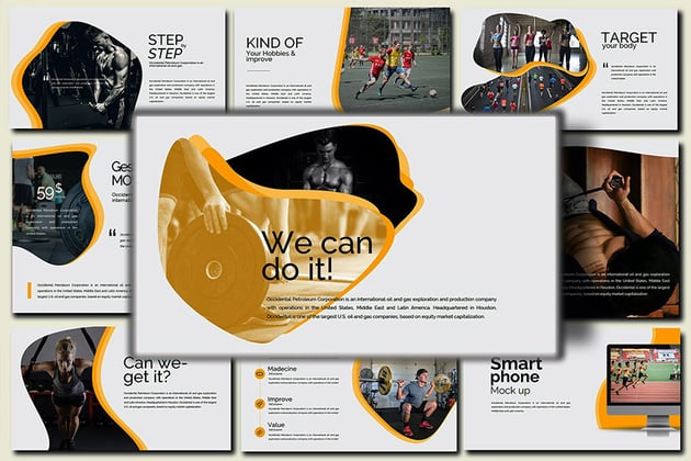  Gesture Sports PowerPoint Präsentations Vorlage