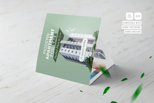 Real Estate Square Trifold Brochure