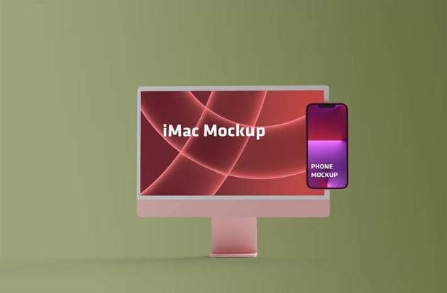 New iMac and iPhone Promo Mockups