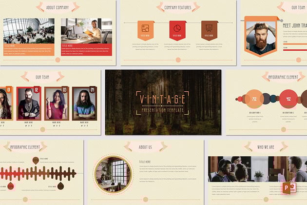 Vintage Online PowerPoint Design With Infographics