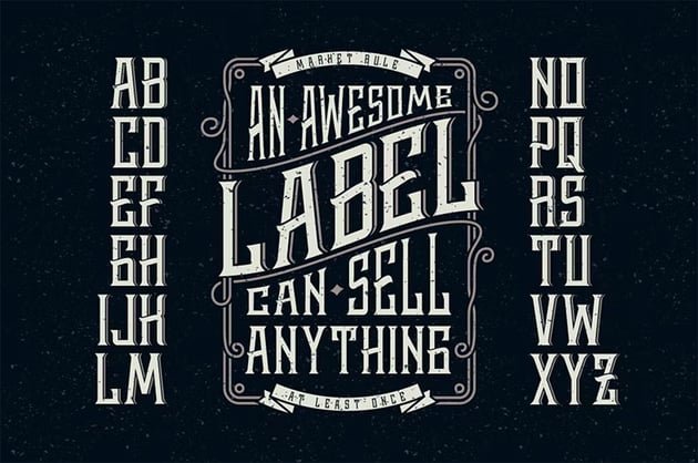 Whiskey label font