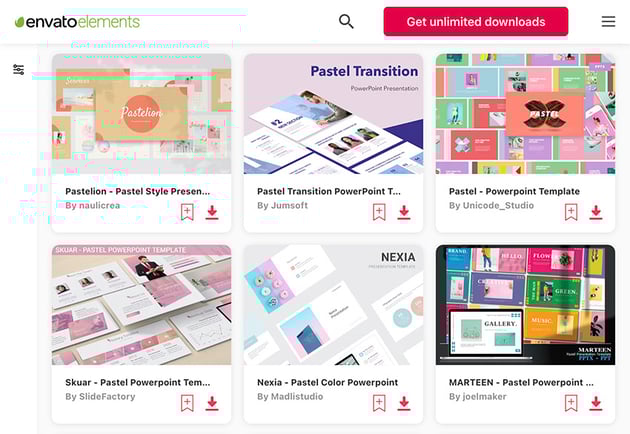 Premium pastel colors PowerPoint templates on Envato Elements for 2022