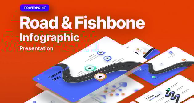 Road & Fishbone Infographic PowerPoint Template
