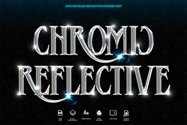 Metallic text effect Photoshop