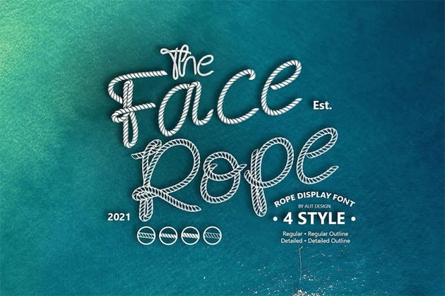 face rope nautical font