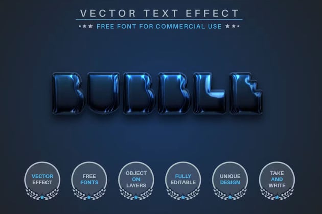 metallic bubble font