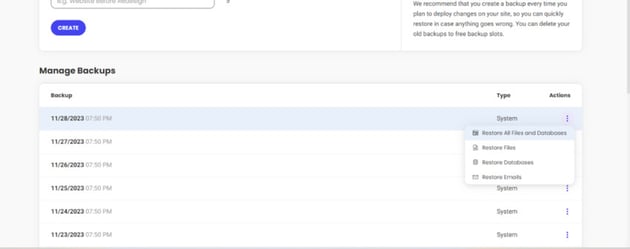 In SiteGround, go to Security and Backups to restore the latest version of your database (or entire site) with just a couple clicks.
