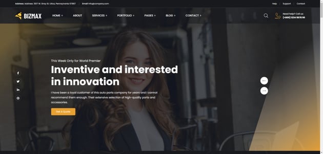 Bizmax is a premium WordPress theme for business owners 