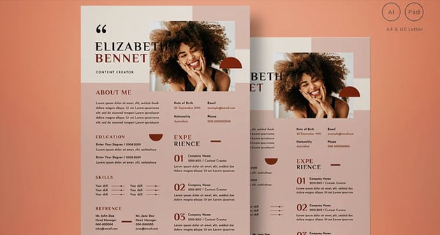 Resume PSD - Adobe Photoshop CV Template