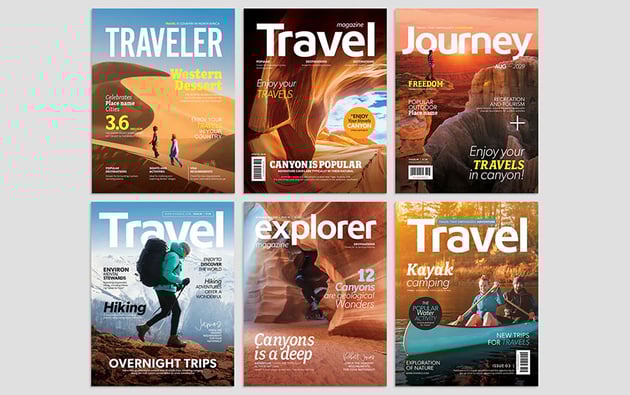 Travel magazine design program template