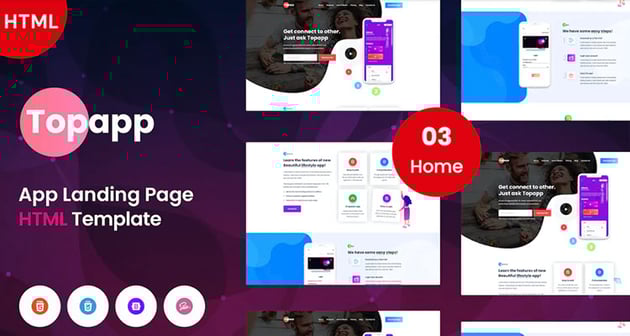 Topapp App Landing Page Template
