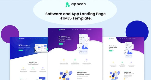 Appcon Software and App Landing Page Template