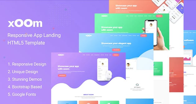 XOOM App Landing Page