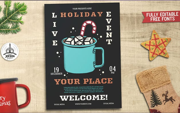 Live Christmas Holiday Event Flyer