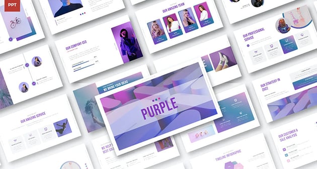 Purple Gradient Powerpoint Presentation Template