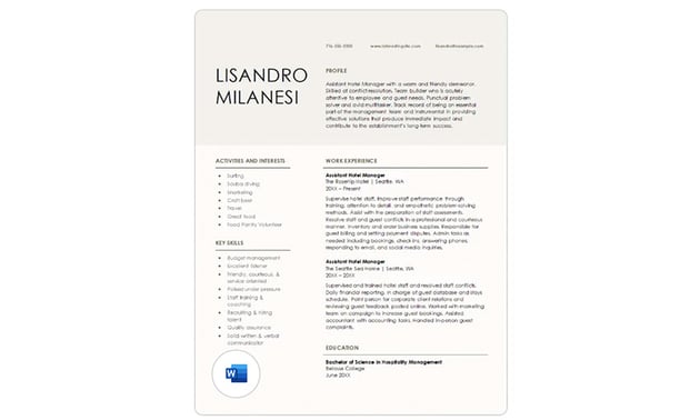 Free Minimal Resume Template