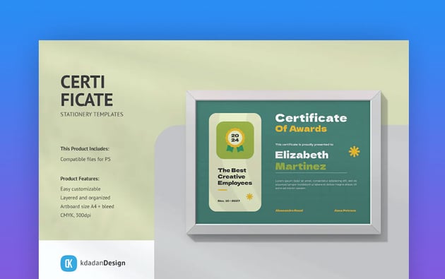 Modern Dynamic Diploma - Best Award Certificate