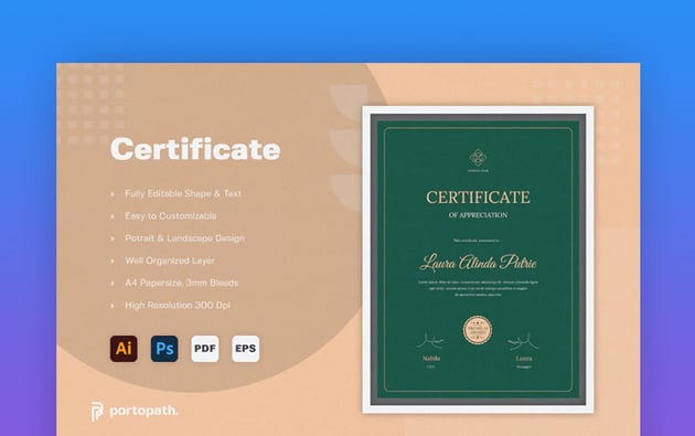 Modern Multipurpose Certificate Designs