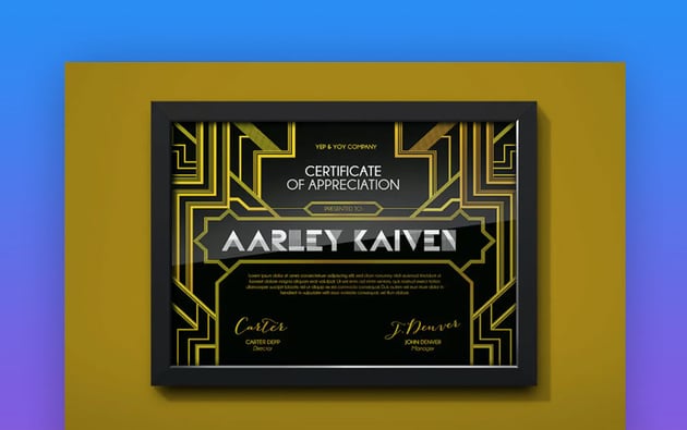 Art Deco Certificate