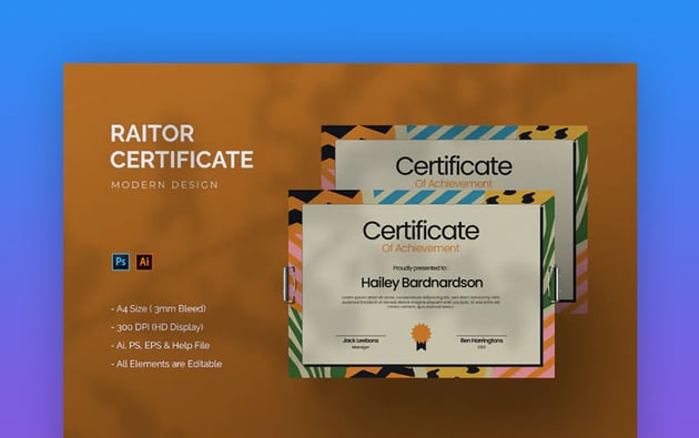 Raitor Certificate Template