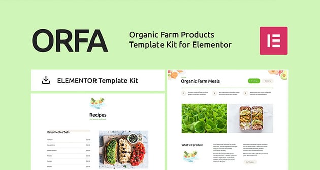 ORFA Organic Farm Products Elementor Template Kit
