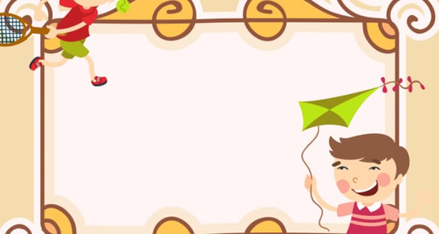 Sweet Cartoon Photo Frame Powerpoint Templates