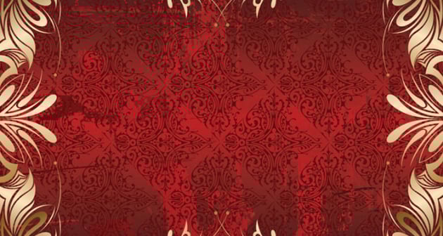 Golden Floral Frame Powerpoint Templates