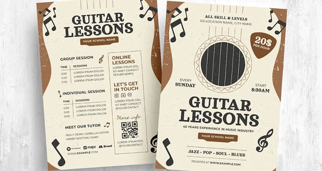 Guitar Lessons Flyer Template