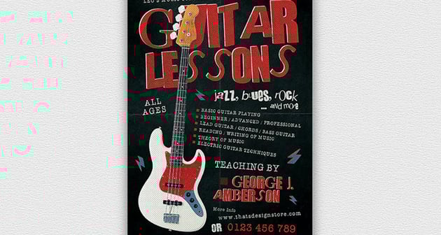 Guitar Lessons Flyer Template V2