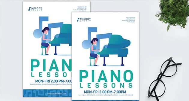 Piano Lessons Creative Flyer GR