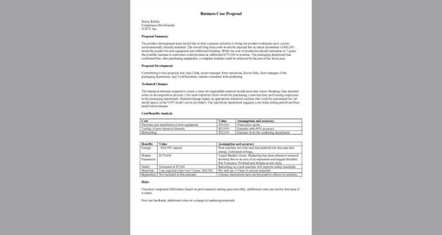 Business Case Proposal