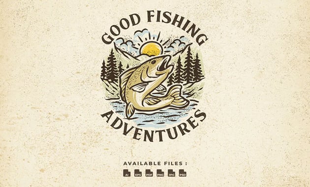 Fishing Vintage Circle Logo