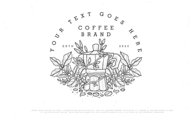 vintage line art coffee logo
