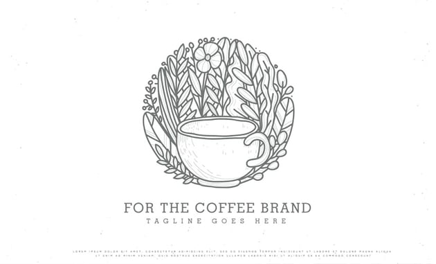 vintage line art coffee logo