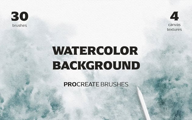 30 Watercolor Brushes for Procreate (BRUSHSET)