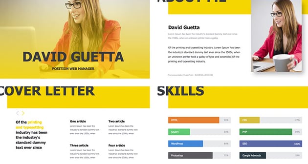 Yellow Resume Powerpoint Template FREE