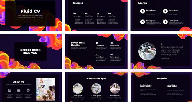 Fluid CV Free Presentation Template