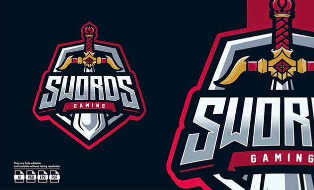 Swords Esport Logo Template